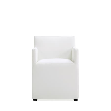 Manhattan Comfort Anna Square Faux Leather Dining Armchair in Cream DC058AR-CR